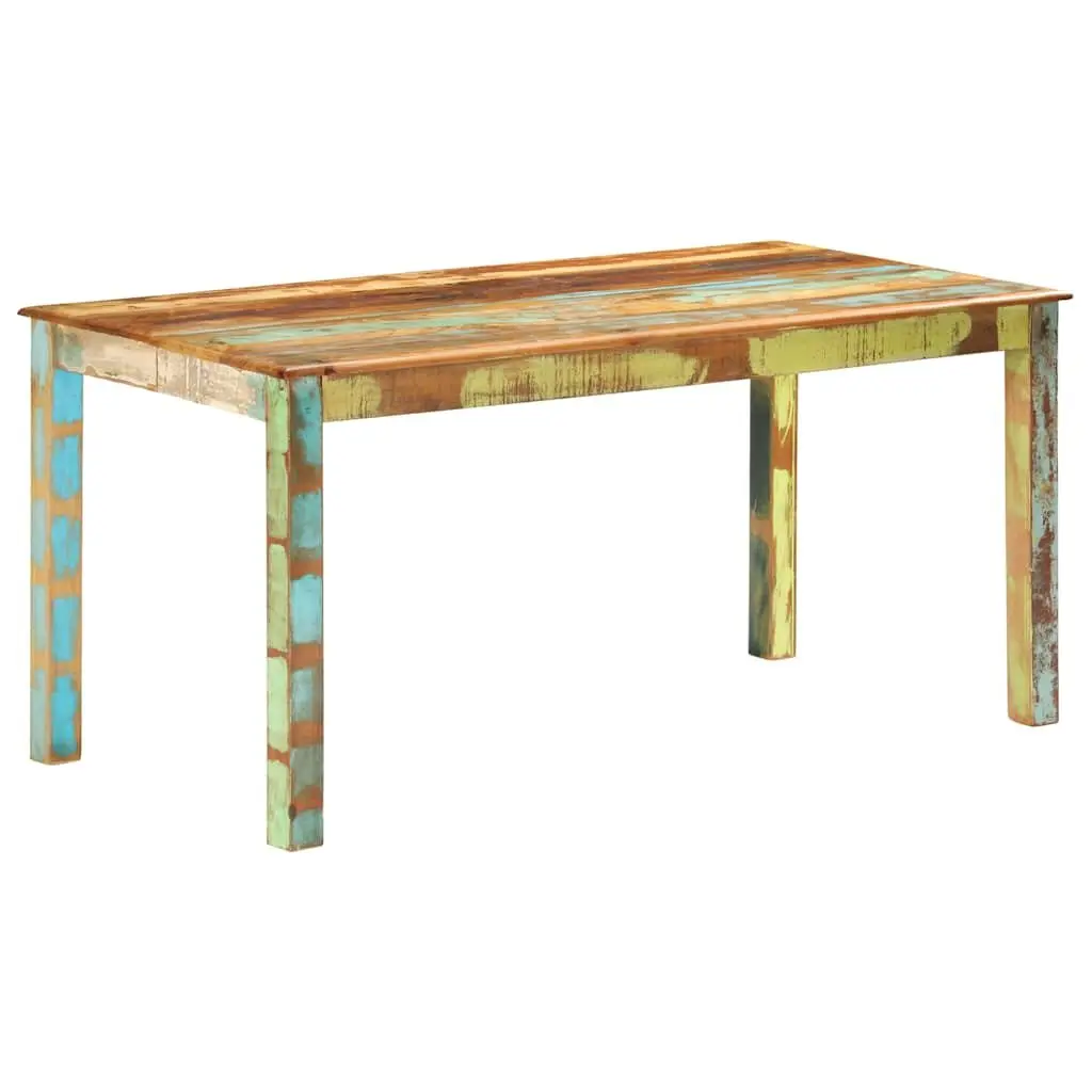 Dining Table 160x80x76 cm Solid Reclaimed Tropical Wood Antique Style