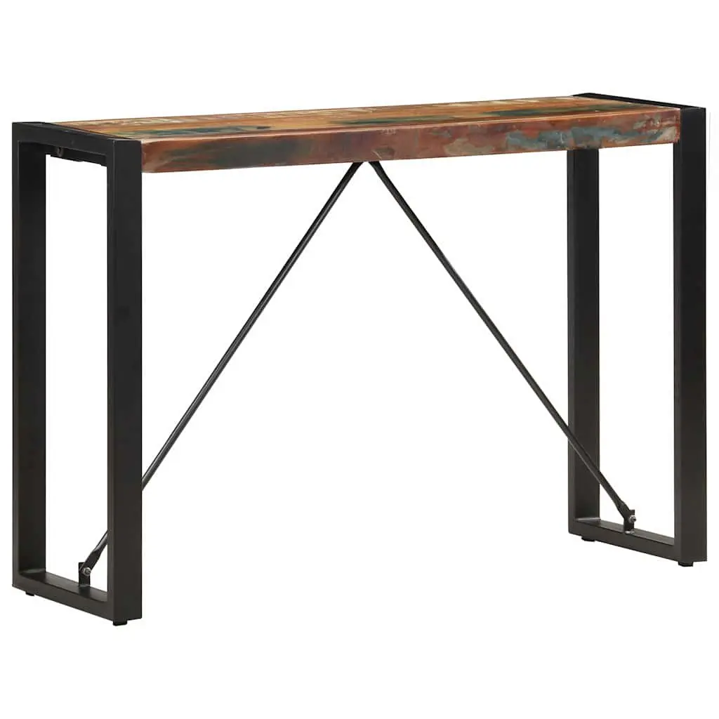 Console Table 110x35x76cm Solid Reclaimed Wood Vintage Style with Black Powder-Coated Steel Legs
