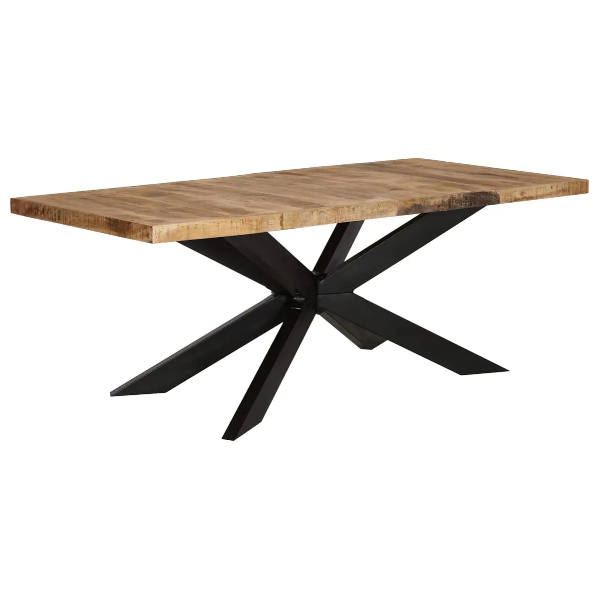 Dining Table 180x90x76cm Solid Rough Mango Wood Industrial Kitchen Furniture