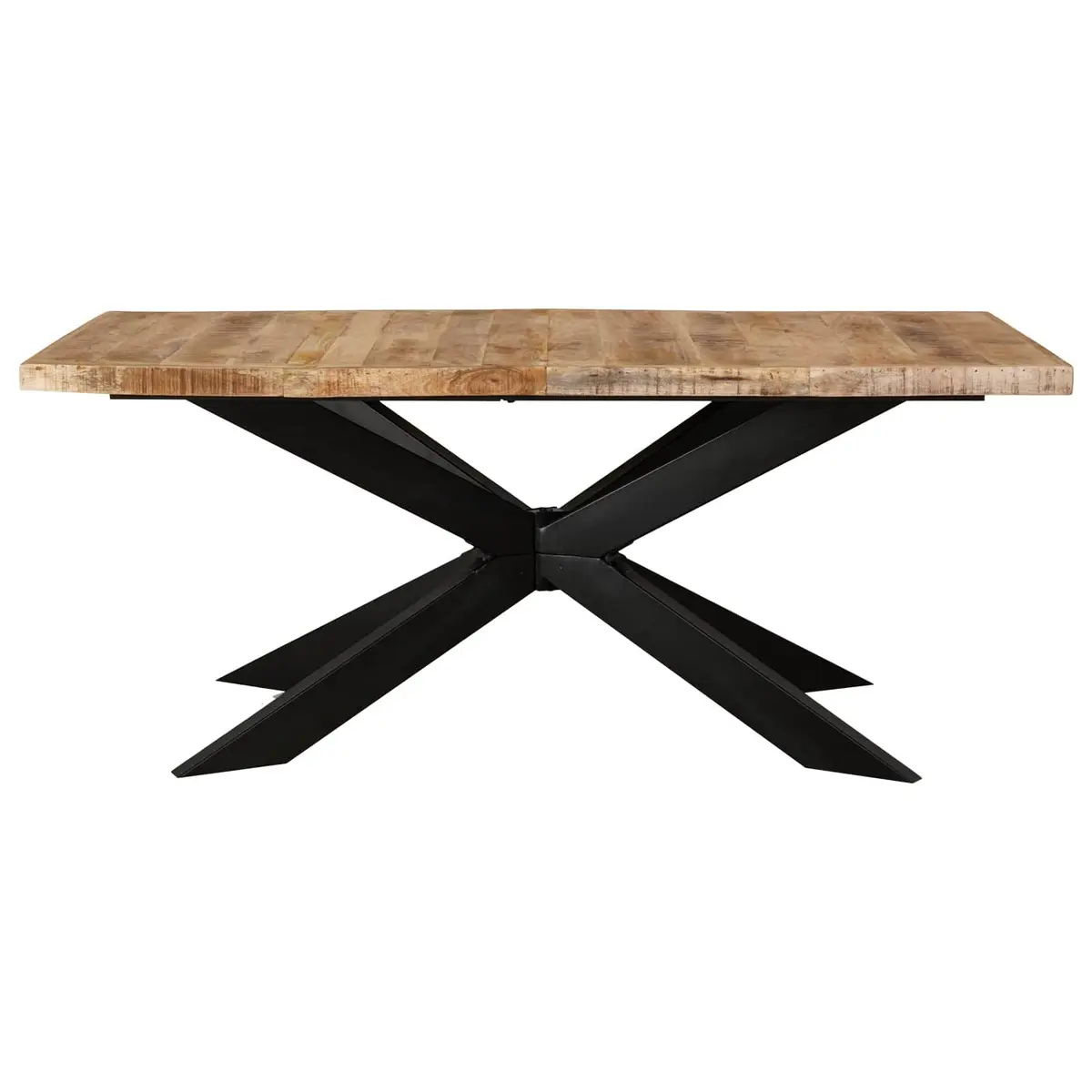 Dining Table 180x90x76cm Solid Rough Mango Wood Industrial Kitchen Furniture
