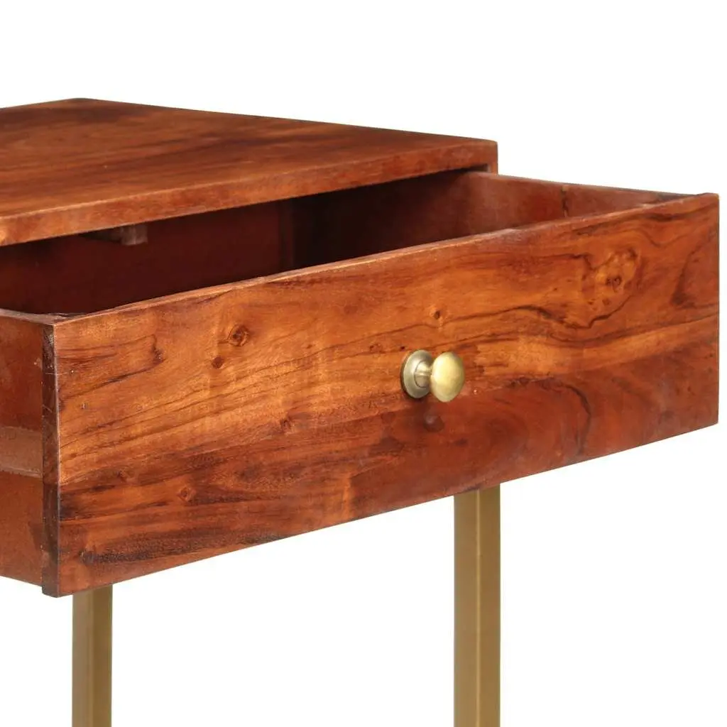 Wooden Console Table 100x35x76 cm Handmade with Two Slide-out Drawers for Storage