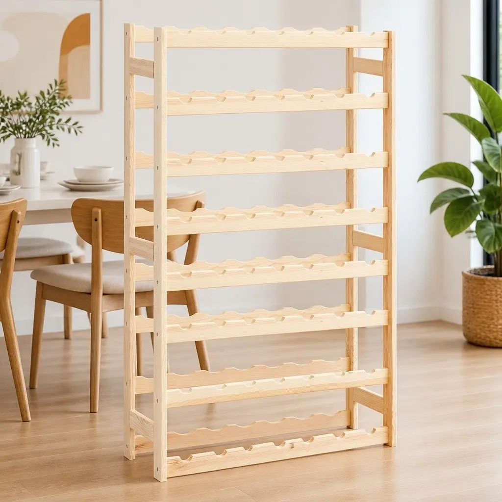 Wine Rack 56 Bottles Solid Wood Storage Display Cabinet Holder Stand