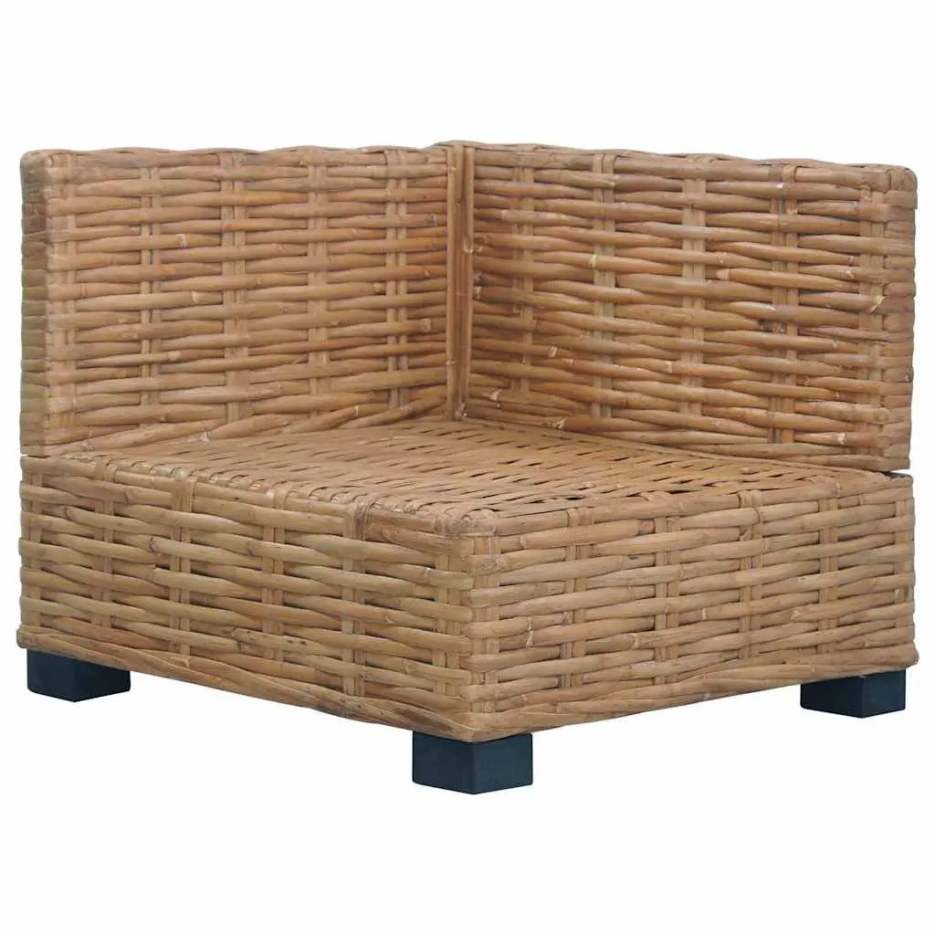 Outdoor Corner Sectional Sofa Natural Rattan Brown Garden Seating with Cushions