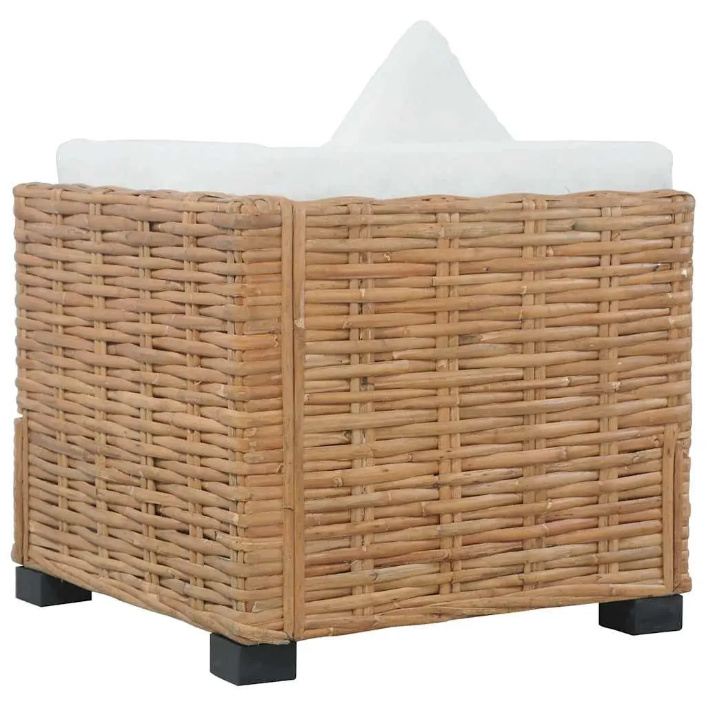 Outdoor Corner Sectional Sofa Natural Rattan Brown Garden Seating with Cushions