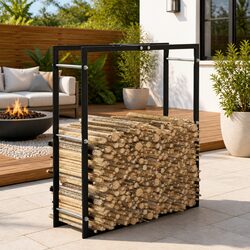 Black Log Holder for Fireplaces - Enhances Your Space