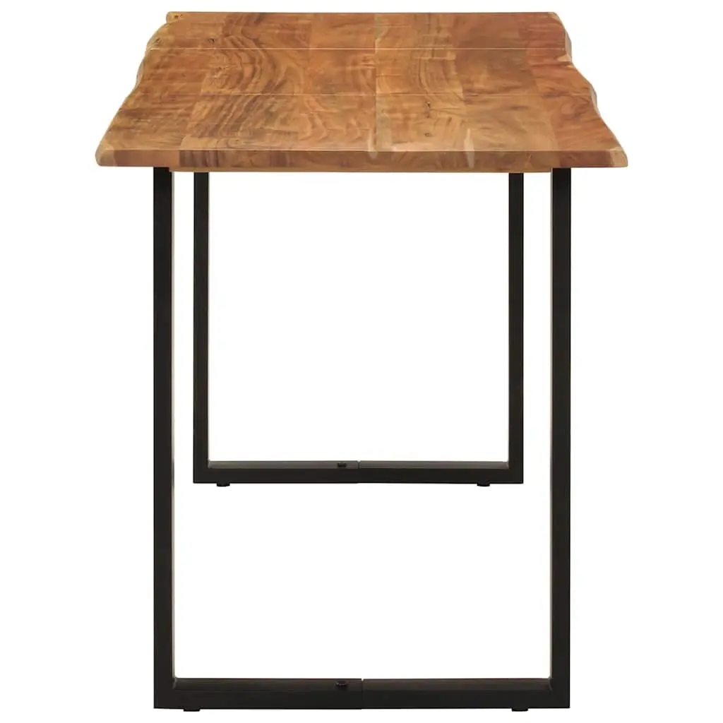 Dining Table 140x70x76 cm Kitchen Room Furniture Brown Wooden Industrial Rustic