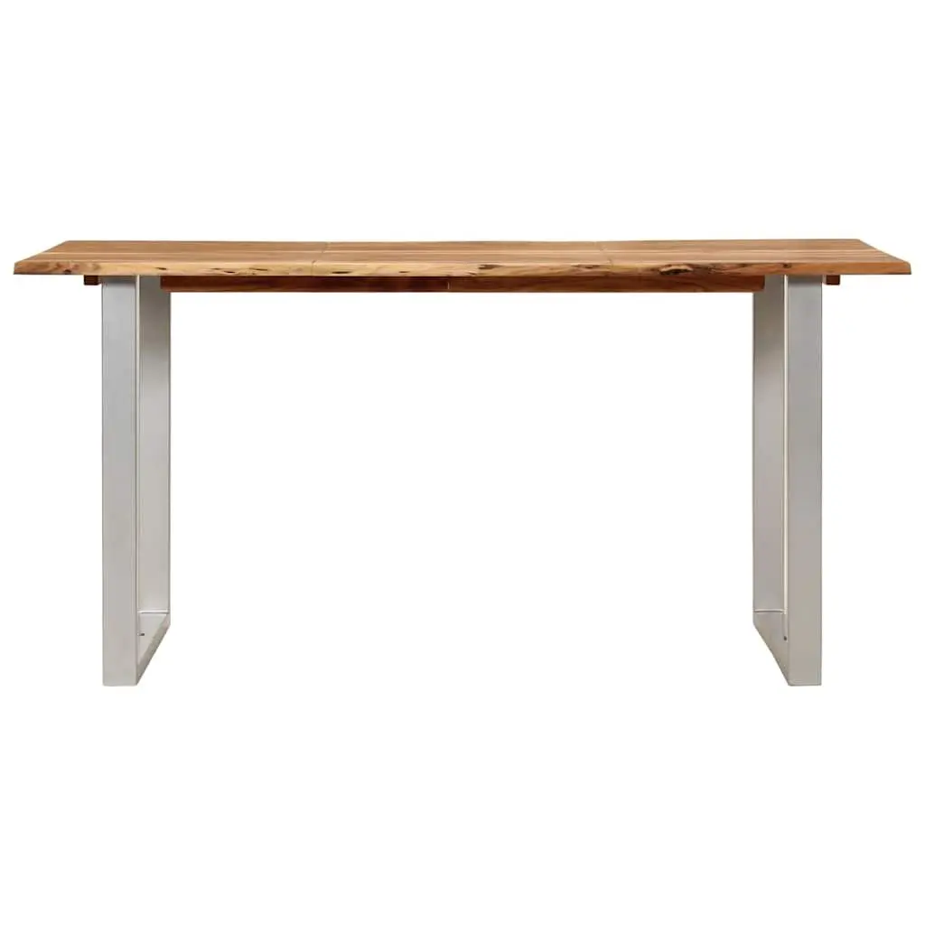 Dining Table 154x80x76cm Solid Acacia Wood Industrial Rustic Kitchen Furniture