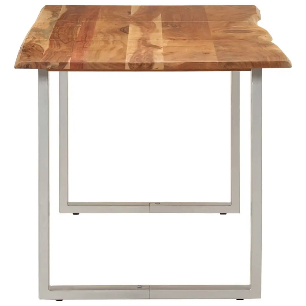 Dining Table 154x80x76cm Solid Acacia Wood Industrial Rustic Kitchen Furniture