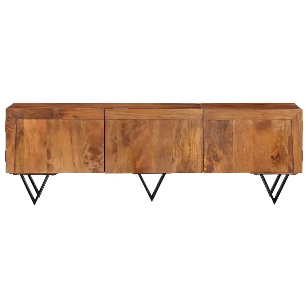 TV Cabinet 140x30x46 cm Solid Mango Wood Rustic Brown Living Room Furniture Storage