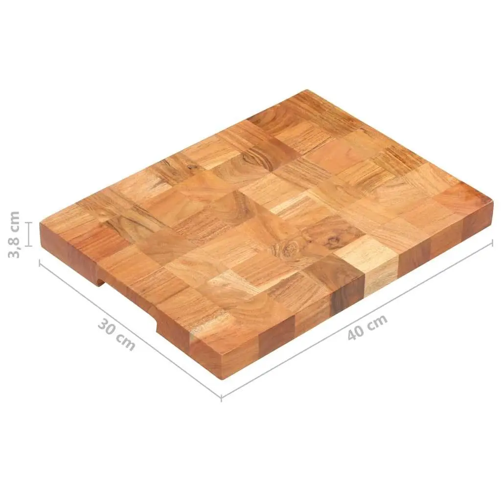 Chopping Board 40x30x3.8 cm Solid Acacia Wood Kitchen Cutting Board with Finger Groove
