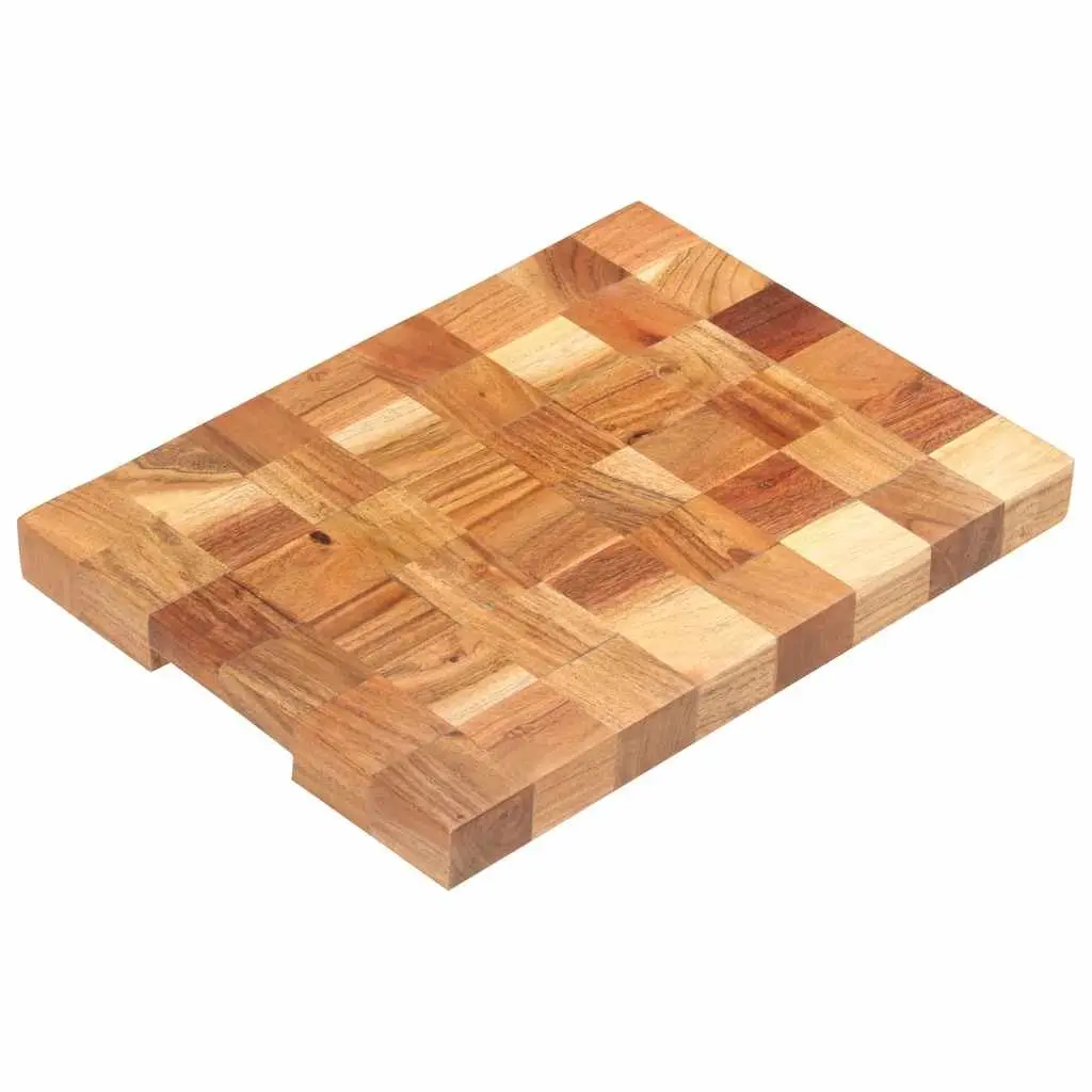 Chopping Board 40x30x3.8 cm Solid Acacia Wood Kitchen Cutting Board with Finger Groove