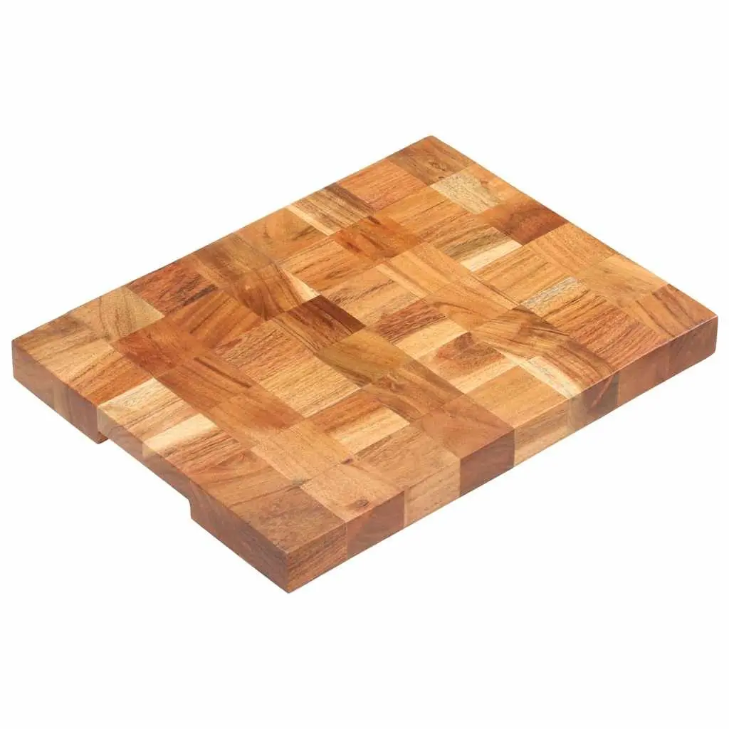 Chopping Board 40x30x3.8 cm Solid Acacia Wood Kitchen Cutting Board with Finger Groove
