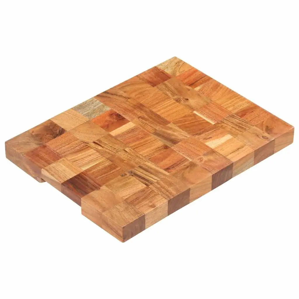 Chopping Board 40x30x3.8 cm Solid Acacia Wood Kitchen Cutting Board with Finger Groove