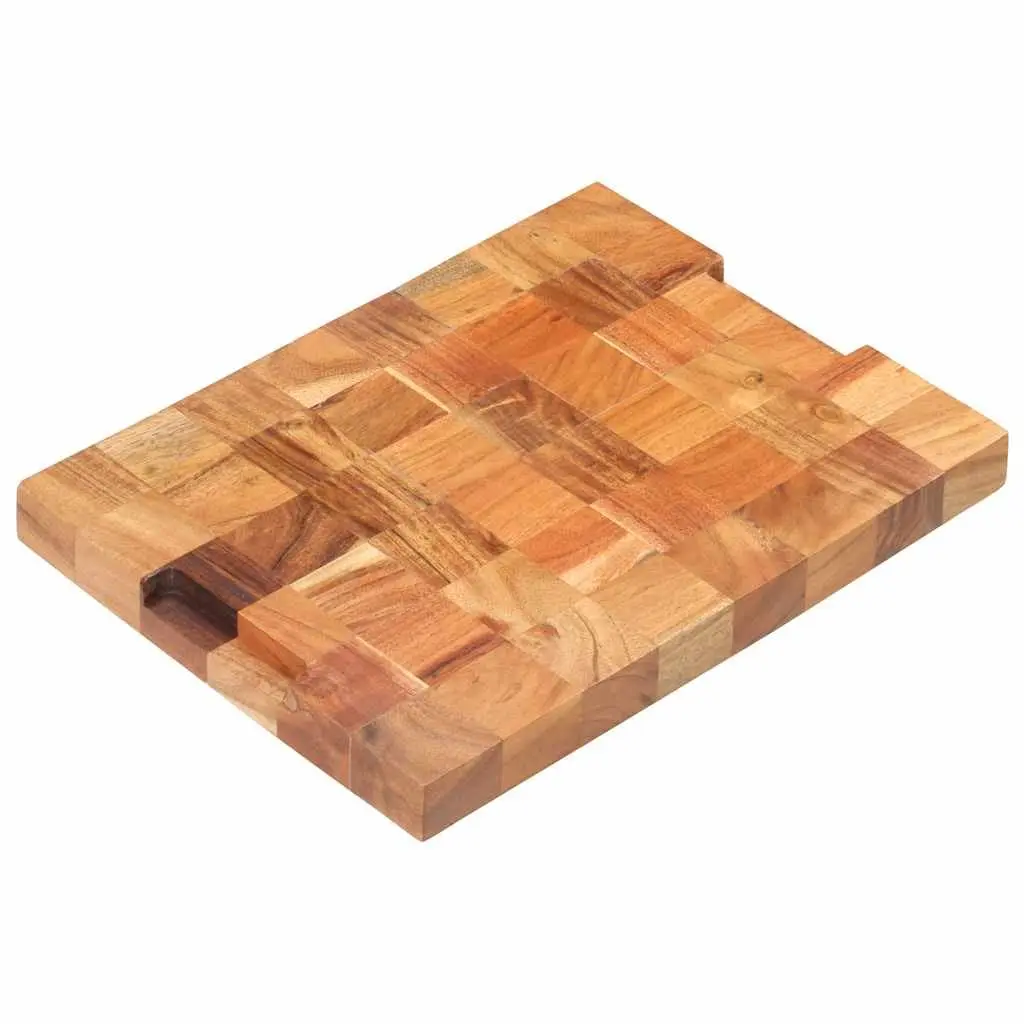 Chopping Board 40x30x3.8 cm Solid Acacia Wood Kitchen Cutting Board with Finger Groove