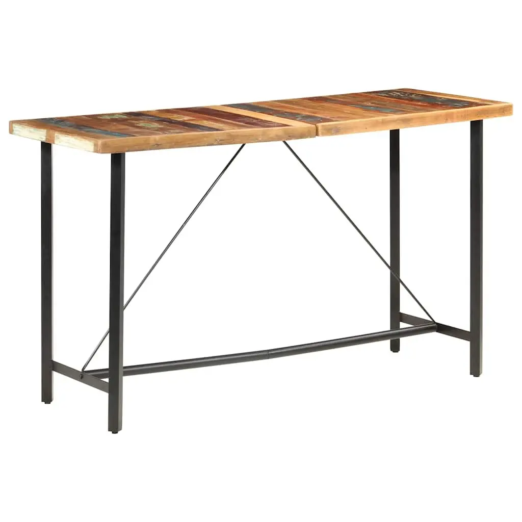 Bar Table 180x70x107 cm Solid Reclaimed Wood Industrial Dining Kitchen Furniture