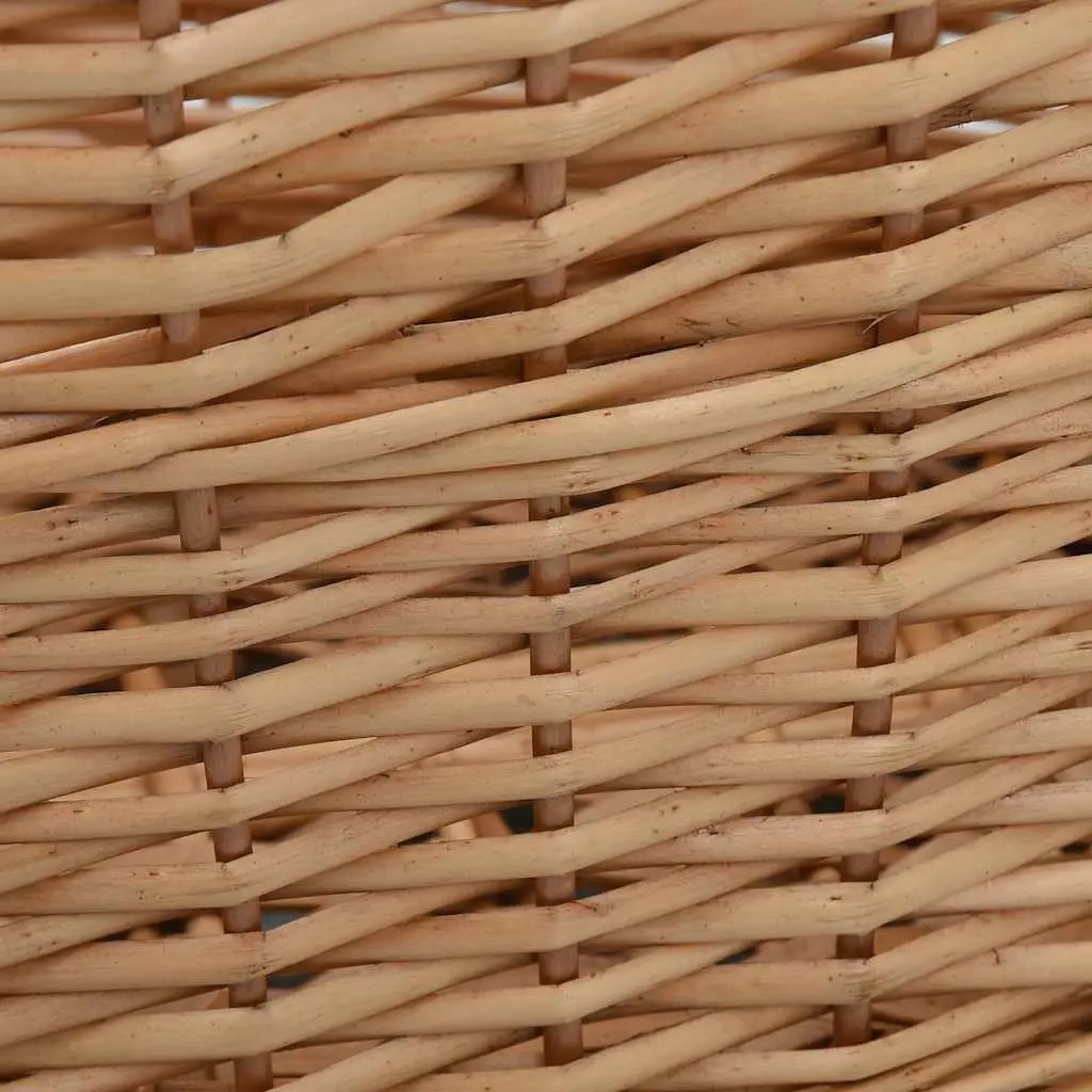 Firewood Basket Natural Willow Rustic Storage with Carrying Handles