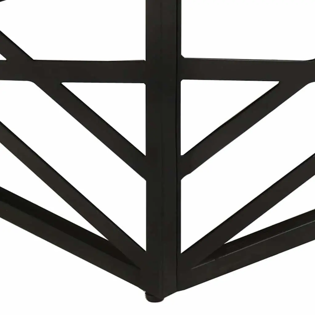 Coffee Table 68x68x35 cm Solid Mango Wood Brown Sturdy Cast Steel Legs