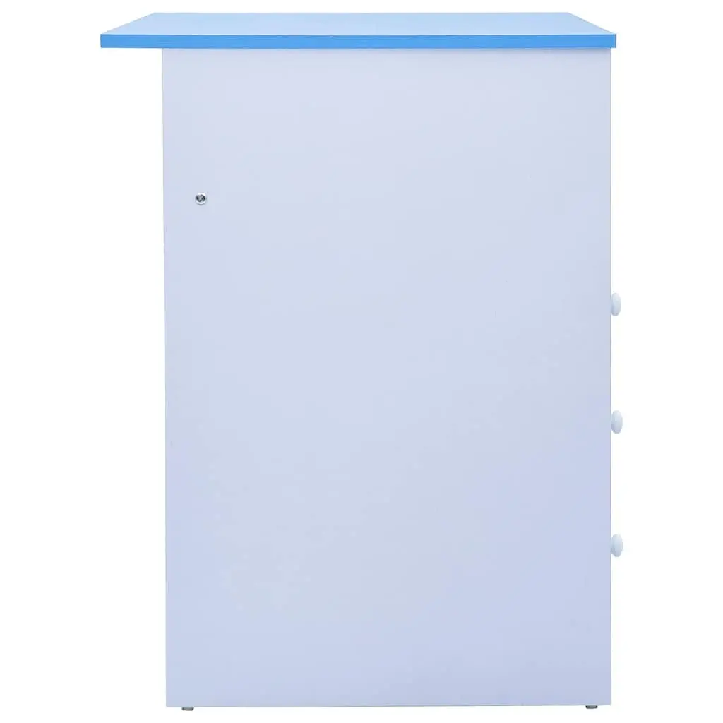 Children's Art Drafting Table Tiltable Study Desk Blue White Ergonomic Workspace