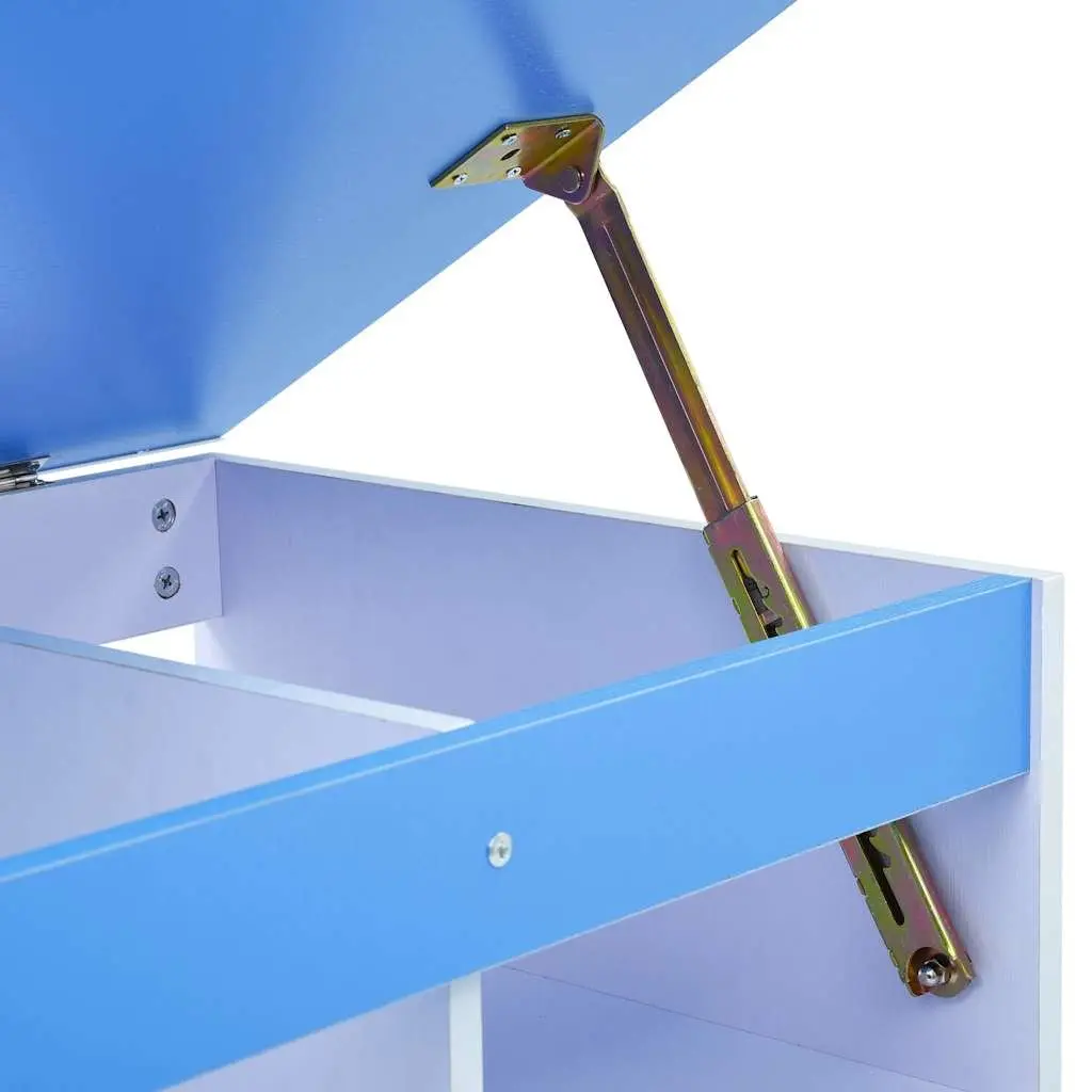 Children's Art Drafting Table Tiltable Study Desk Blue White Ergonomic Workspace