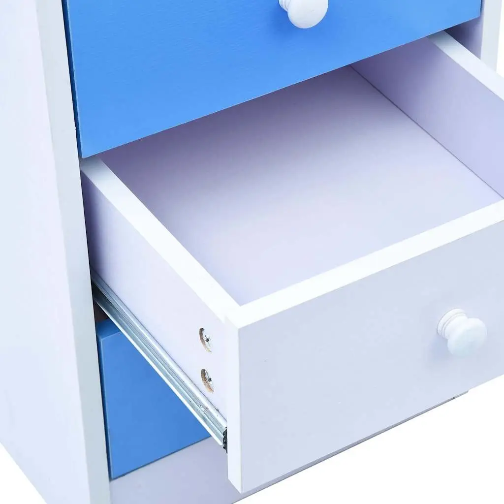 Children's Art Drafting Table Tiltable Study Desk Blue White Ergonomic Workspace