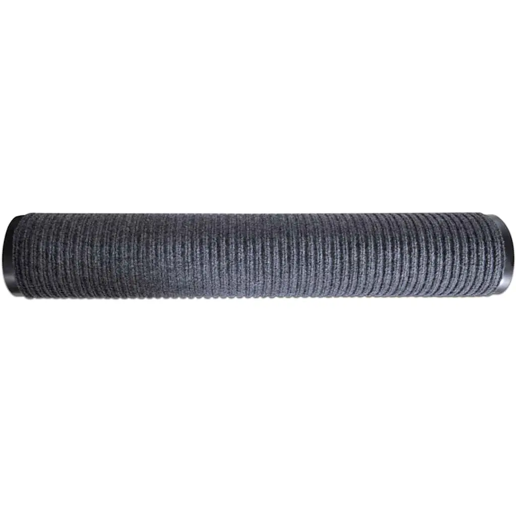 Door Mat 117x220 cm Non-slip PVC Backing Grey Floor Protection