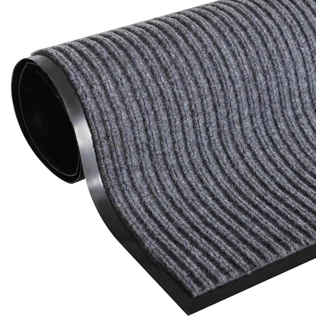 Door Mat 117x220 cm Non-slip PVC Backing Grey Floor Protection