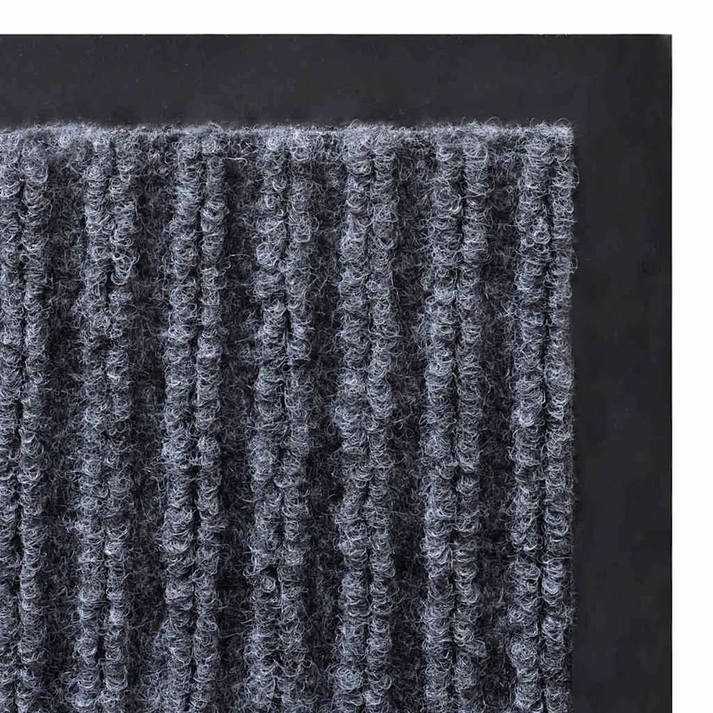 Door Mat 117x220 cm Non-slip PVC Backing Grey Floor Protection