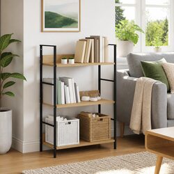 Space-Saving 3-Layer Brown Storage Shelf for Your Home