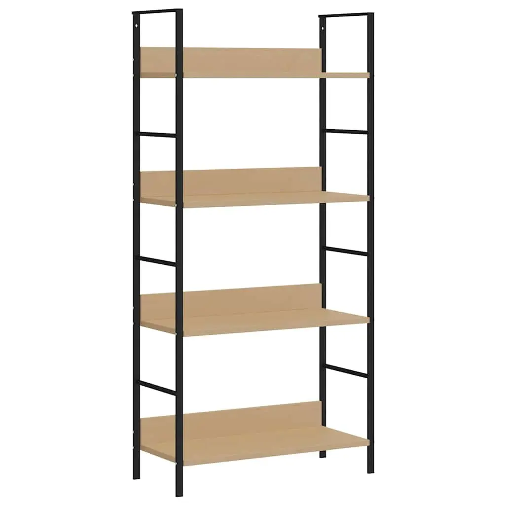 4-Layer Bookshelf Engineered Wood Standing Display Cabinet Brown
