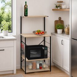 Organize Your Space with a Stylish 4-Tier Microwave Cabinet