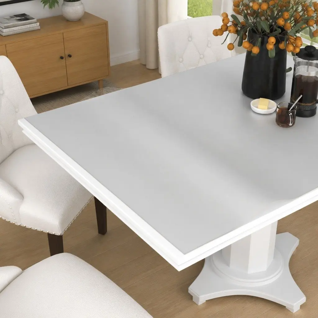 Table Protector Mat 180 x 90 cm Transparent PVC Waterproof for Dining Room
