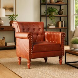 Brown Leather Armchair That Enhances Your Living Space