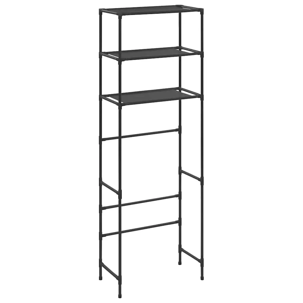 Over Toilet Storage Rack 3-Tier Stainless Steel Frame Black