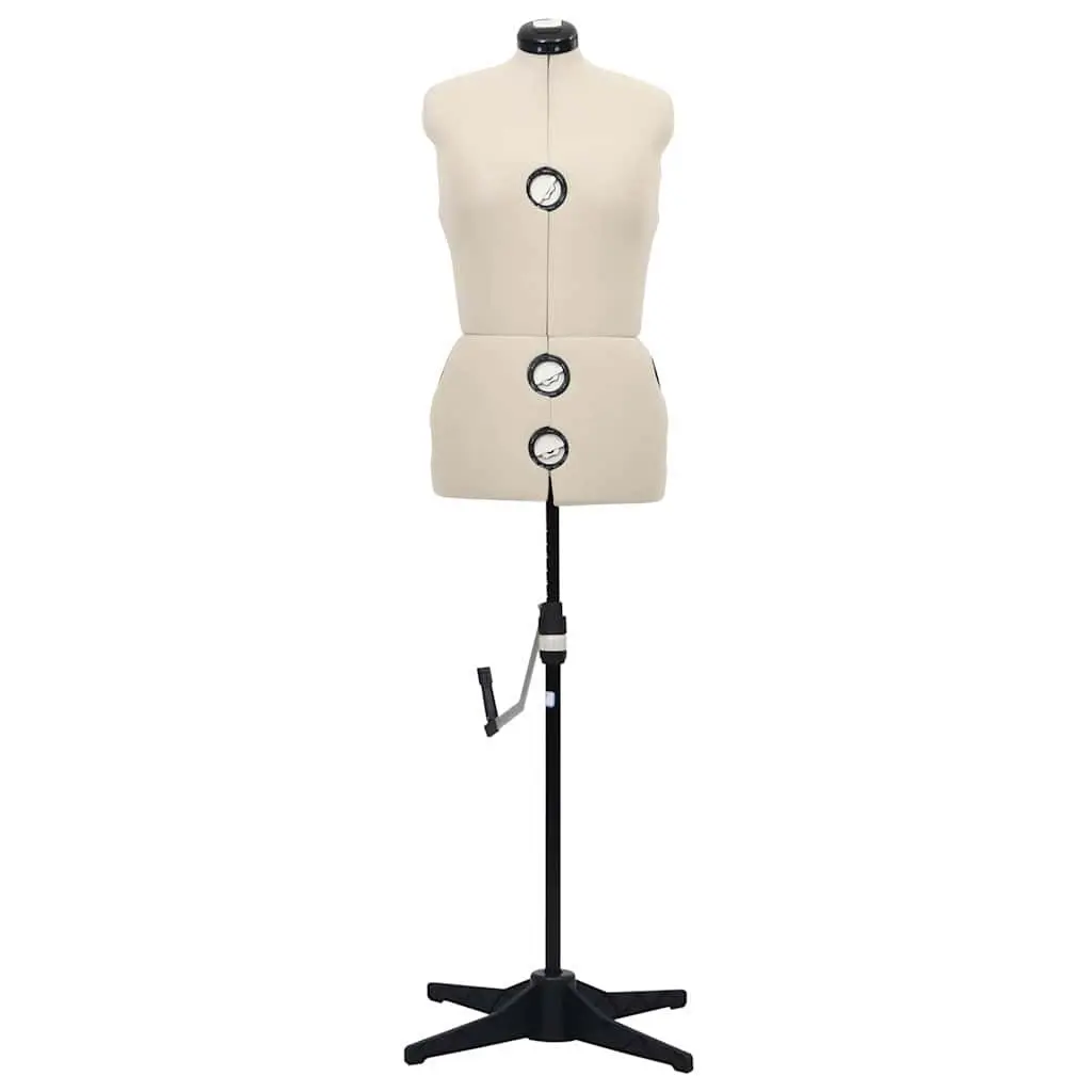 Adjustable Dress Form Mannequin M Size Cream Rotary Wheels for Bust Waist Hip Customization