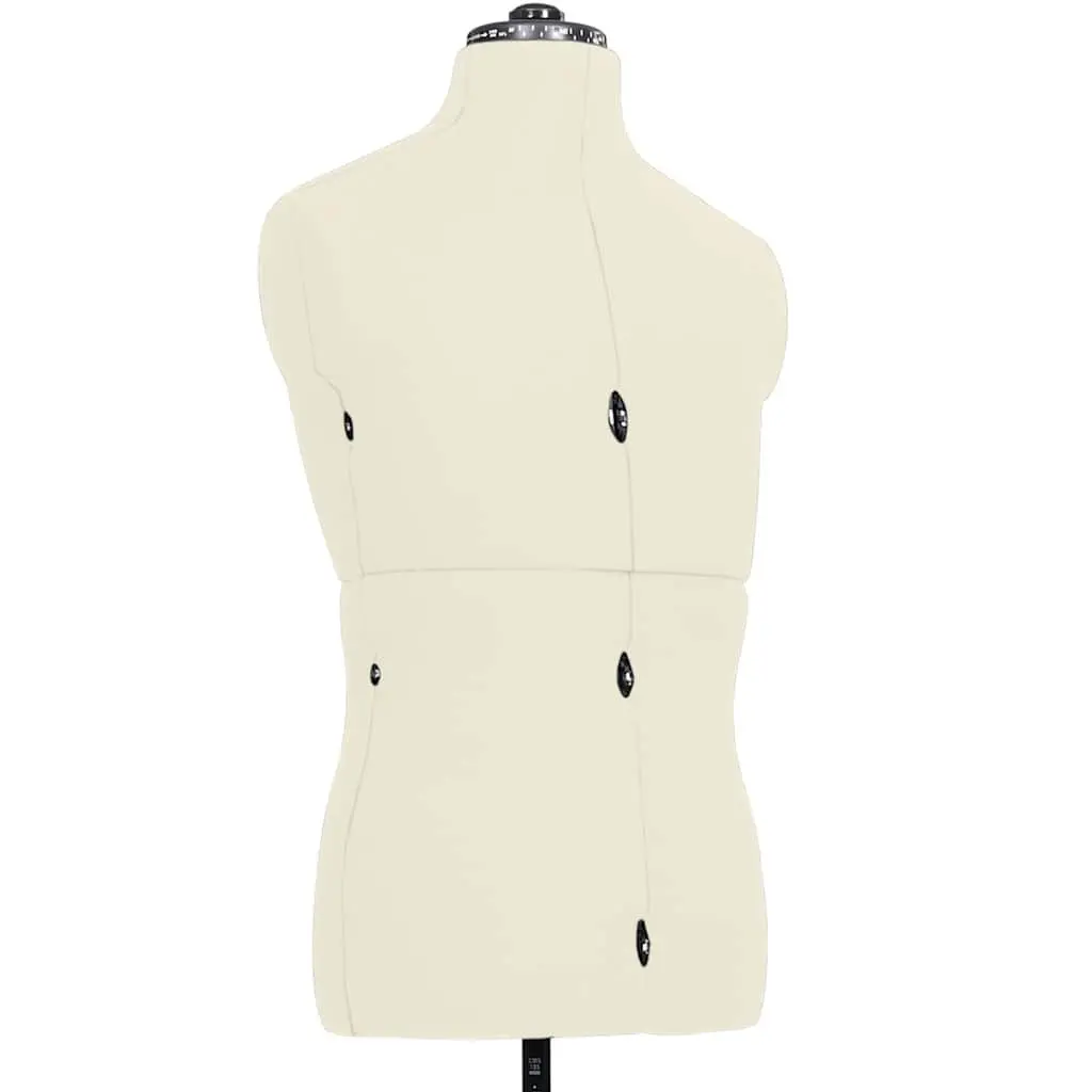 Adjustable Male Dress Form Mannequin Cream Tailor Fixture Height Customizable 37 to 45 Size
