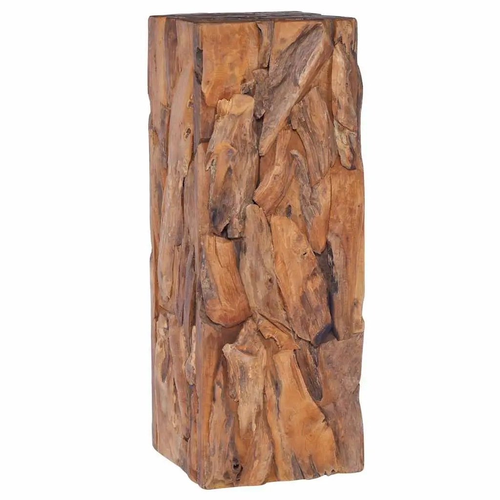 Solid Teak Wood Side Table 30x30x80 cm Handmade Accent End Table Corner Plant Stand