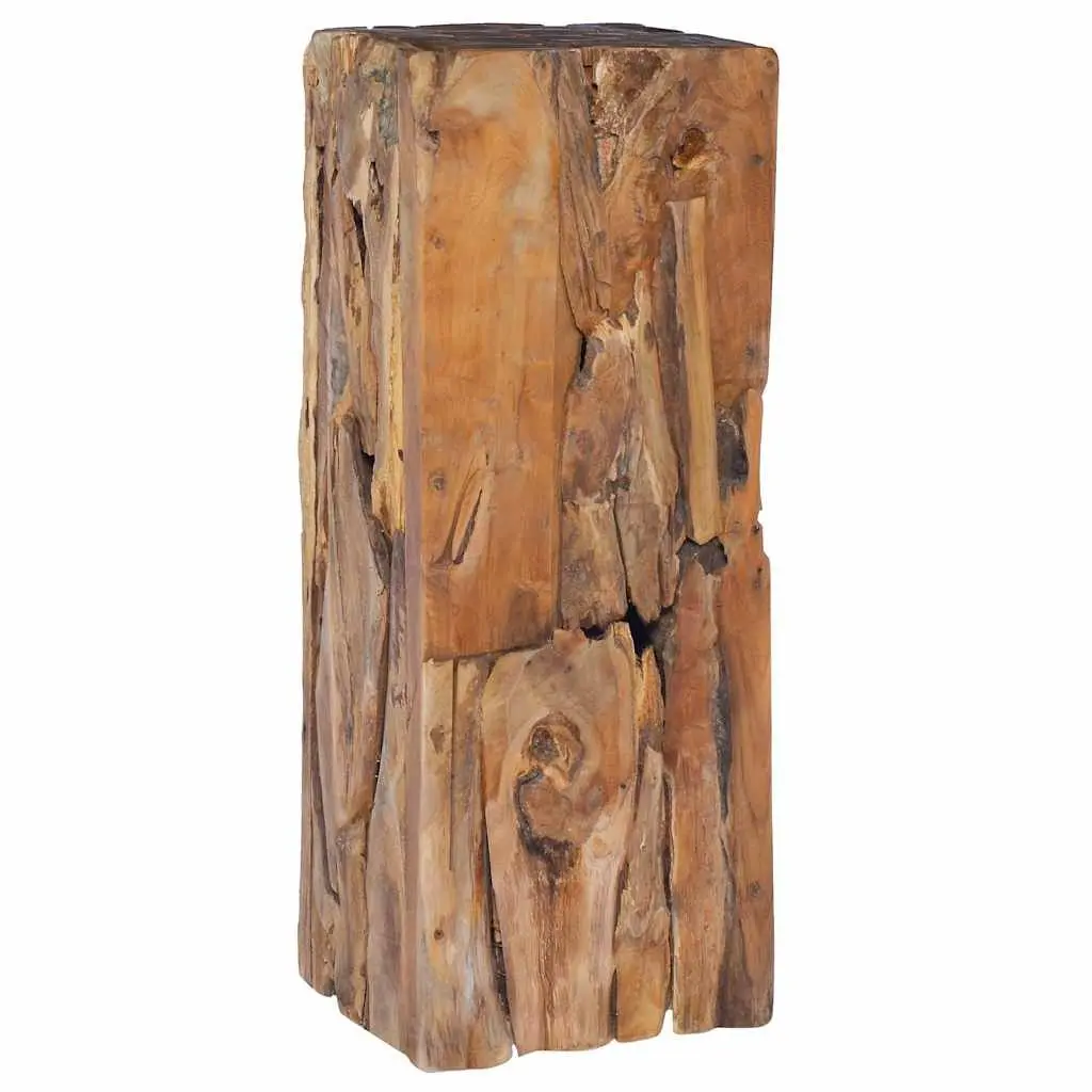 Solid Teak Wood Side Table 30x30x80 cm Handmade Accent End Table Corner Plant Stand