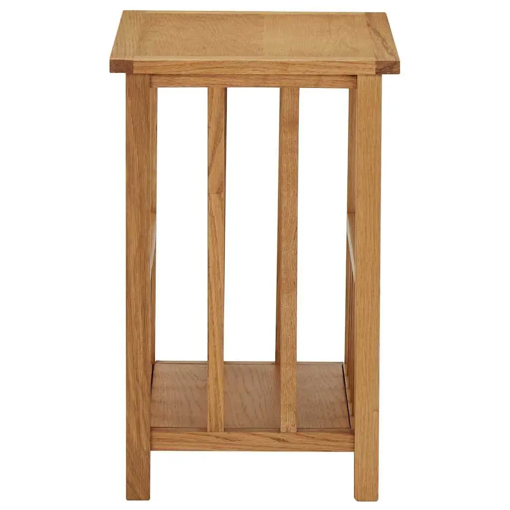 End Table 45x35x55cm Oak Wood Compact Accent Furniture with Magazine Rack Shelf Brown