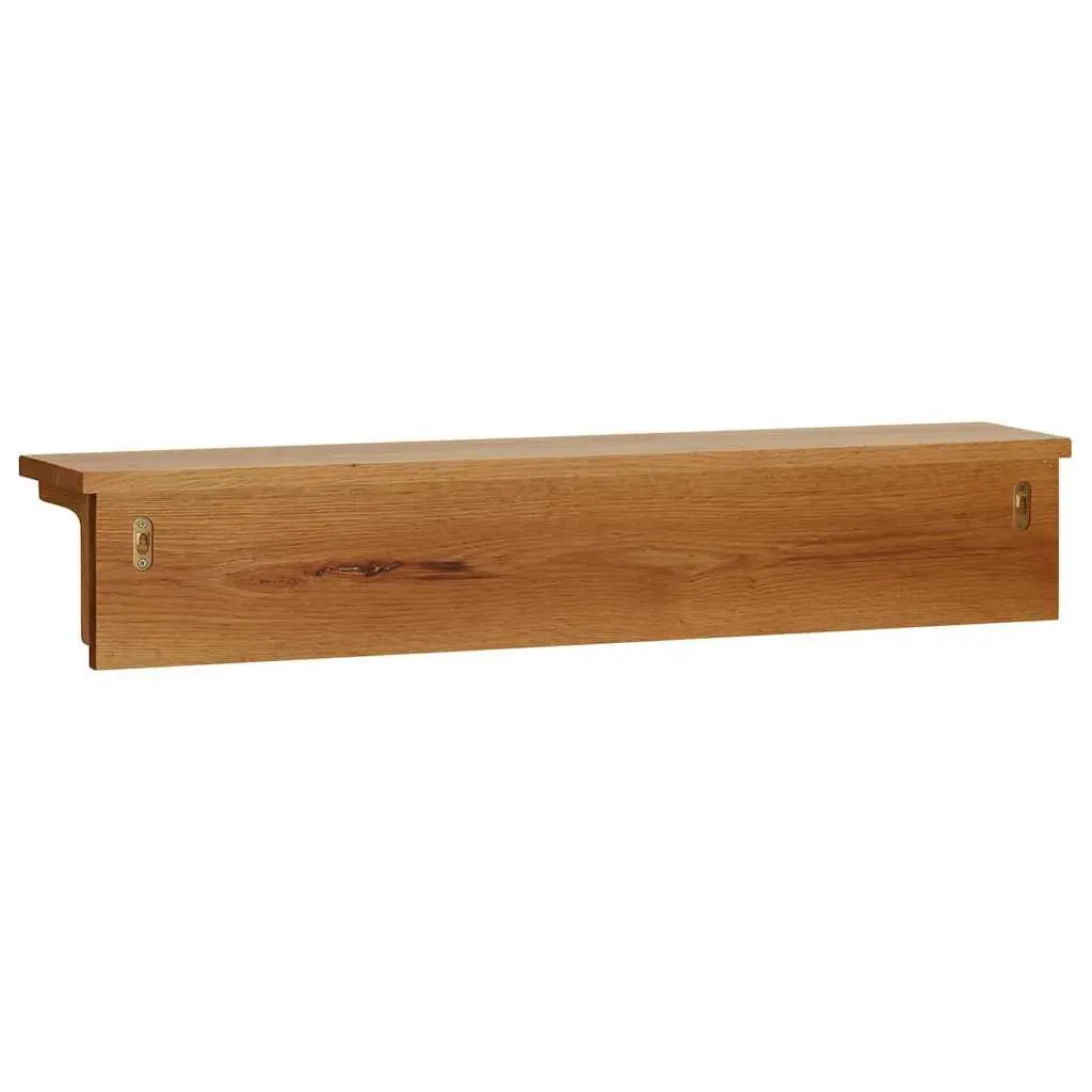 Wall-Mounted Coat Rack 9 Hooks Solid Oak Wood Entryway Hallway Storage