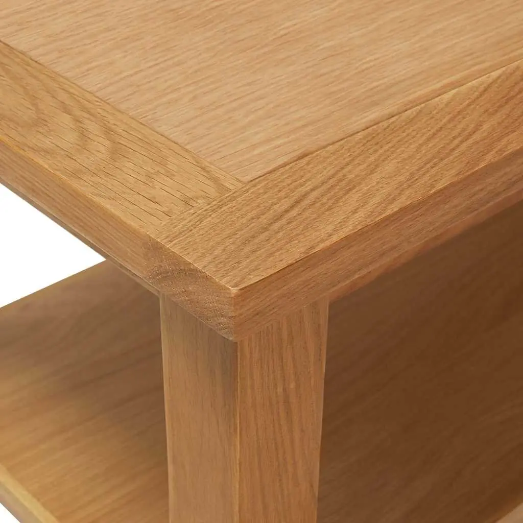 Coffee Table 90x45x40 cm Solid Oak Wood with Storage Shelf