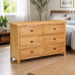 Enhance Your Space with a Solid Oak Wood 6 Drawer Cabinet