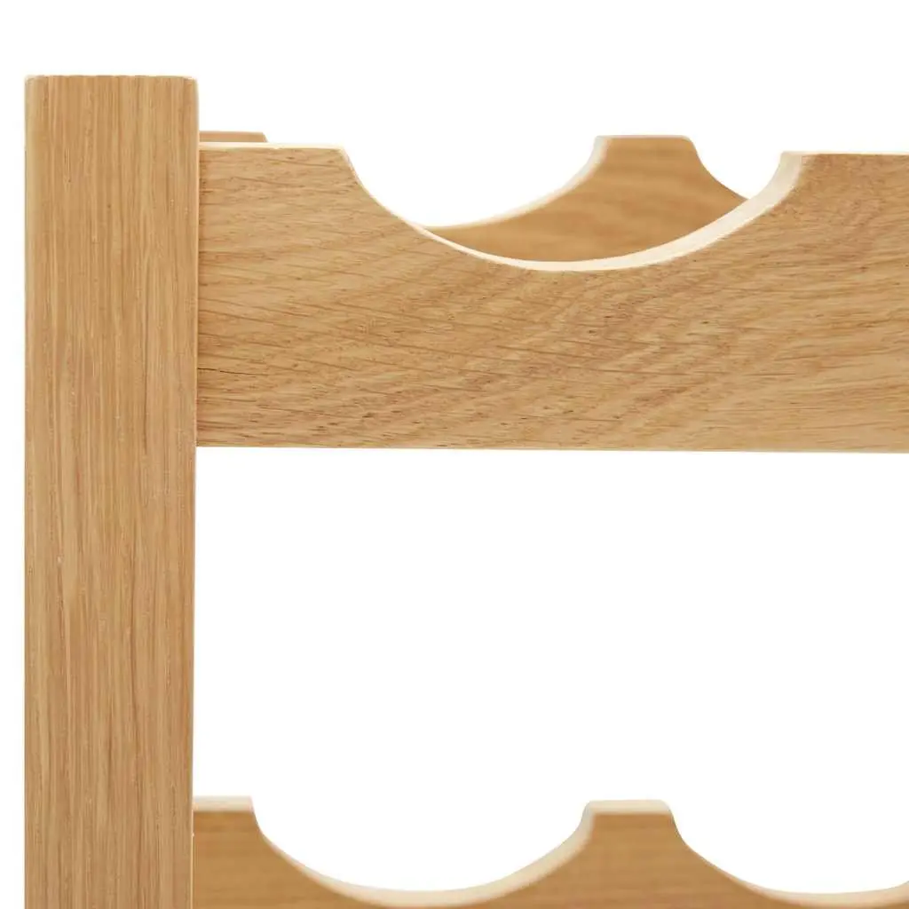Wine Rack 6 Bottles Solid Oak Wood Freestanding Storage Organiser Brown