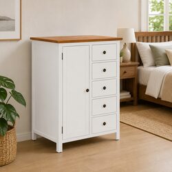 Stylish Solid Oak Wood Wardrobe for Organized Living