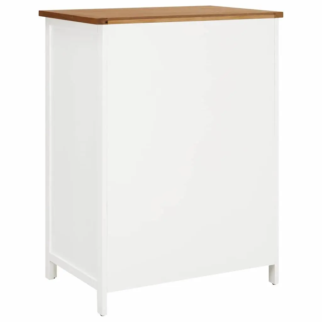 Wardrobe 76x52x105 cm Solid Oak Wood Clothes Cabinet with Hanging Rod and Drawers