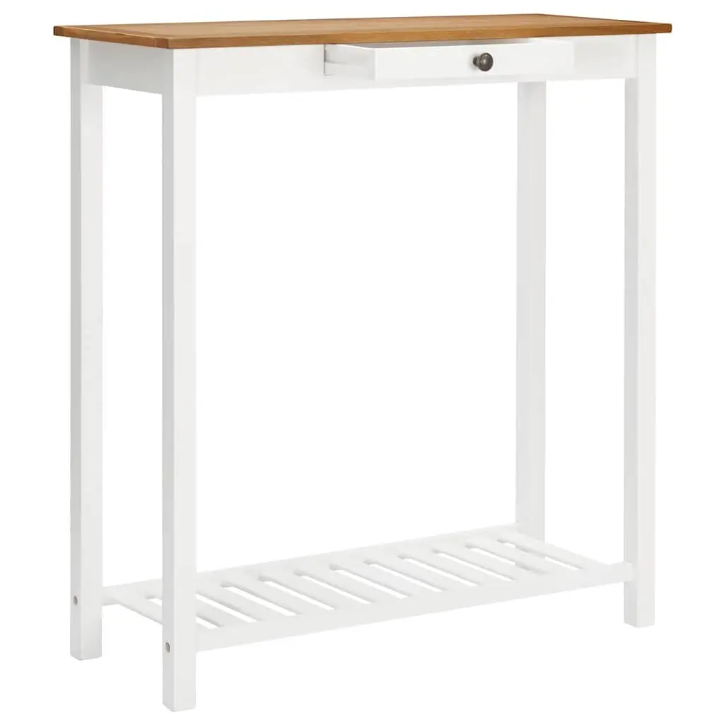 Solid Oak Wood Bar Table 100x40x110cm Brown Kitchen Dining Furniture with Storage Shelf
