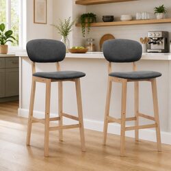 Enhance Your Space with This Set of 2 Grey Bar Stools