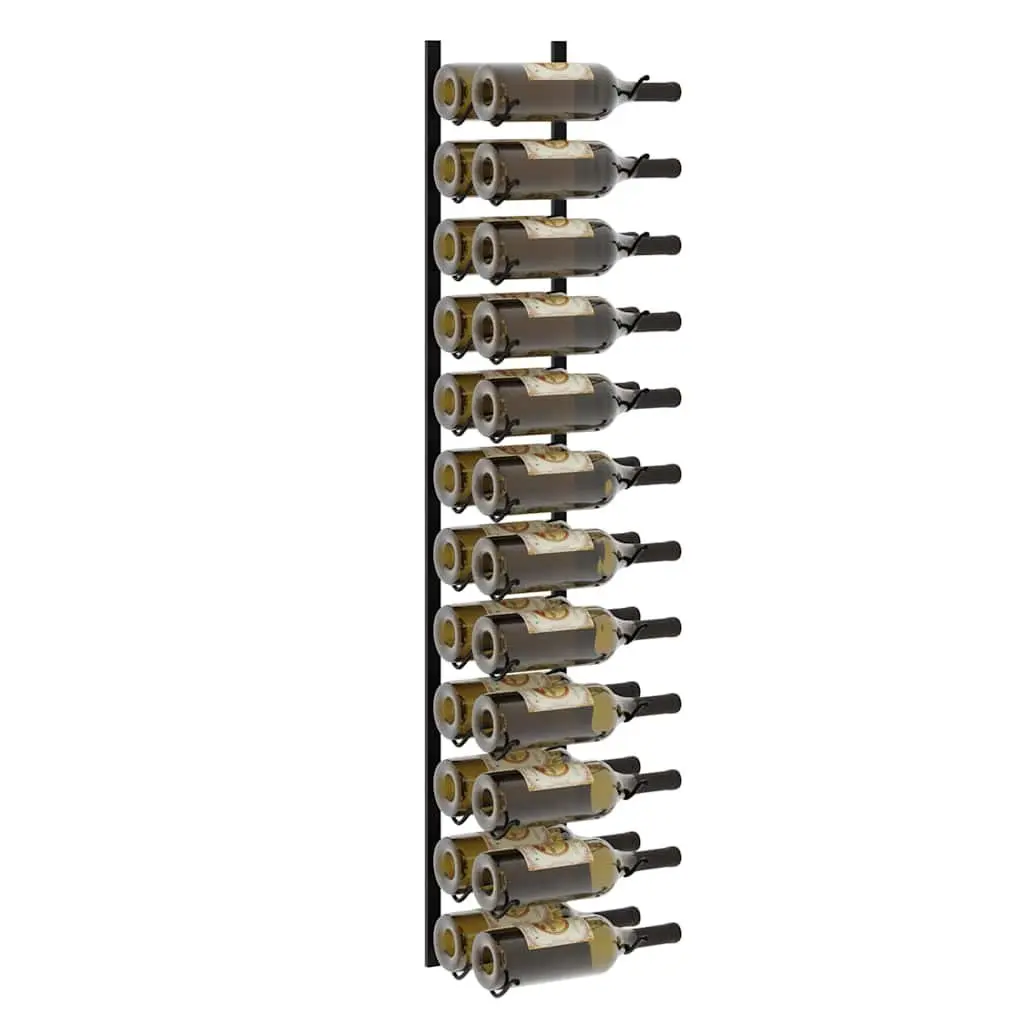 Wall-mounted Wine Rack 24 Bottles Black Iron Storage Display