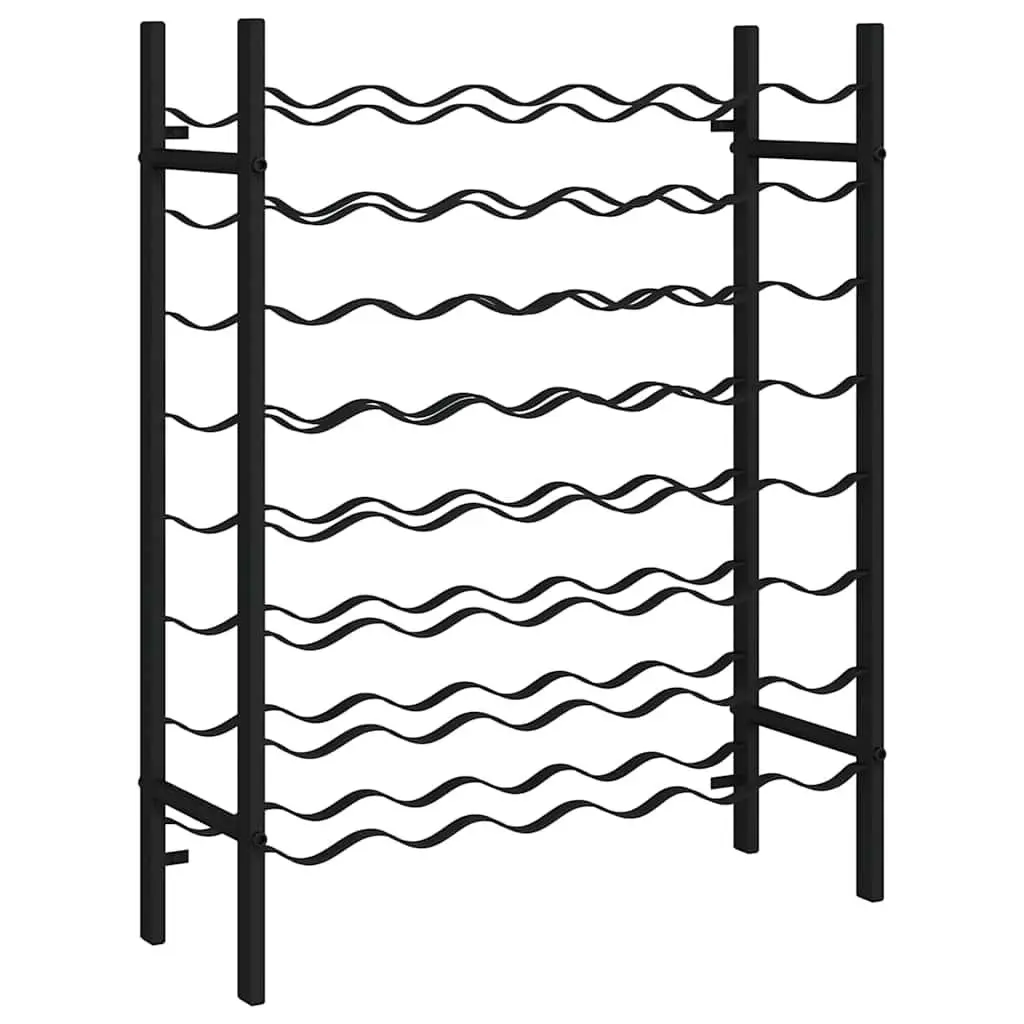 Wine Rack 48 Bottle Black Metal Storage Display Stand