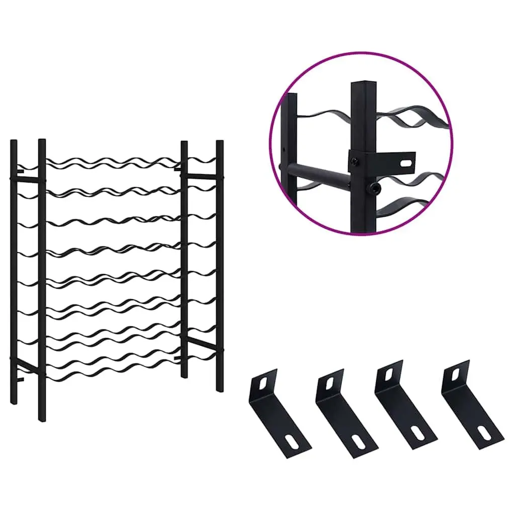 Wine Rack 48 Bottle Black Metal Storage Display Stand