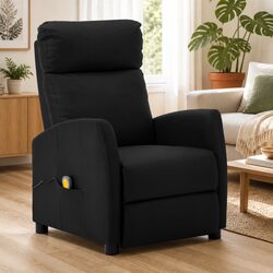 Massage Armchair in Black with Adjustable Recline